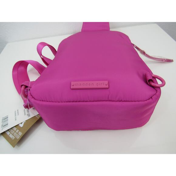 NWT Madden Girl Puckered Adjustable Crossbody Bag Hot Pink Magenta - Picture 4 of 8